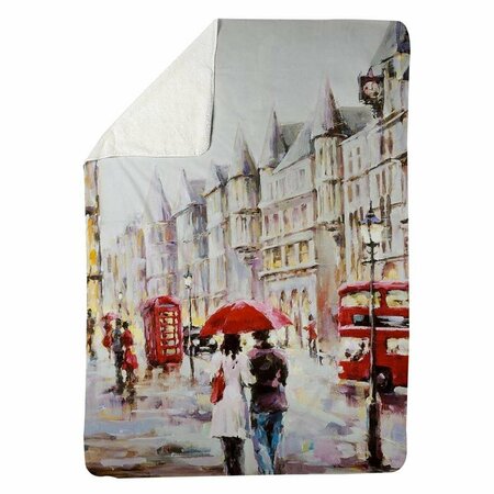 BEGIN HOME DECOR 60 x 80 in. European Street by A Rainy Day-Sherpa Fleece Blanket 5545-6080-CI107